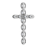 14K Gold Round Natural Diamond Milgrain Cross Pendant – 1/10 CTW - view 5