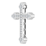 14K Gold Round Natural Diamond Cross Pendant – up to 1/3 CTW - White Gold - view 5