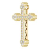 14K Gold Round Natural Diamond Cross Pendant – up to 1/3 CTW - Yellow Gold - view 5