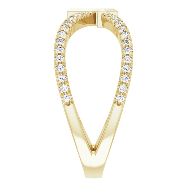 14K Gold Round Natural Diamond French-Set Cross Ring - Yellow Gold - view 9
