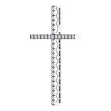 14K Gold Round Natural Diamond Cross Pendant – up to 1/4 CTW - White Gold - view 6