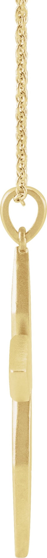 14K Gold Round Natural Diamond Accented Cross Necklace or Pendant II - Yellow Gold - view 4