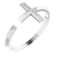 14K Gold Negative Space Cross Ring - White Gold