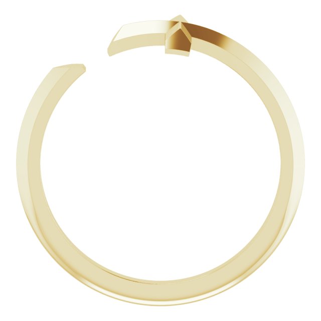 14K Gold Negative Space Cross Ring - Yellow Gold - view 2