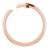 14K Gold Negative Space Cross Ring - Rose Gold - view 2