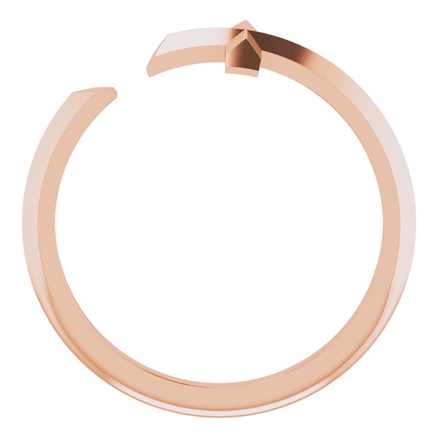 14K Gold Negative Space Cross Ring - Rose Gold - view 2