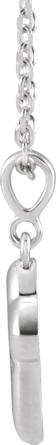14K Gold Petite Open Cross Necklace or Pendant - White Gold - view 2