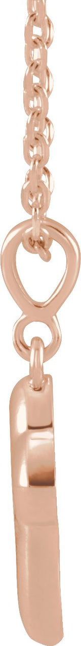 14K Gold Petite Open Cross Necklace or Pendant - Rose Gold - view 2