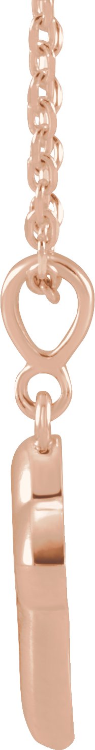 14K Gold Petite Open Cross Necklace or Pendant - Rose Gold - view 2