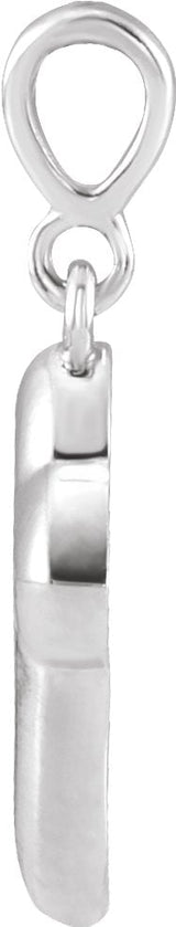 14K Gold Petite Open Cross Necklace or Pendant - White Gold - view 2