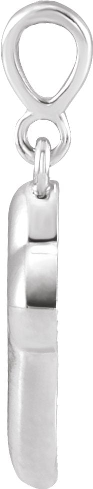 14K Gold Petite Open Cross Necklace or Pendant - White Gold - view 2