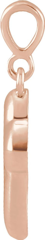 14K Gold Petite Open Cross Necklace or Pendant - Rose Gold - view 2