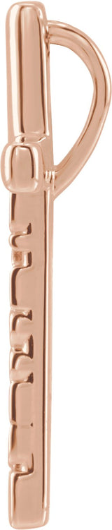 14K Gold Blessed Cross Necklace or Pendant - Rose Gold - view 2