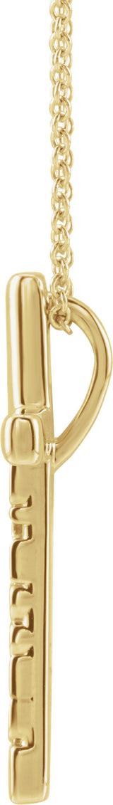 14K Gold Blessed Cross Necklace or Pendant - Yellow Gold - view 2