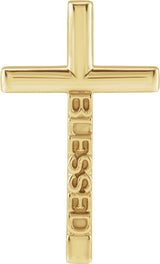 14K Gold Blessed Cross Necklace or Pendant - Yellow Gold