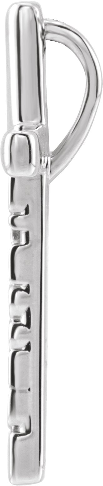 14K Gold Blessed Cross Necklace or Pendant - White Gold - view 2