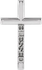 Platinum Blessed Cross Necklace or Pendant