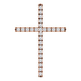 14K Gold Round Natural Diamond Cross Pendant – up to 1/4 CTW - Rose Gold - view 7