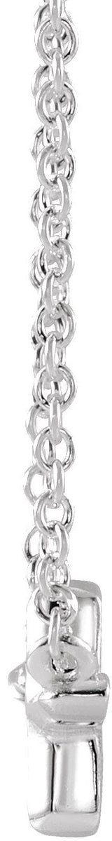 14K Gold Sideways Cross Necklace – 11x7mm - White Gold - view 2