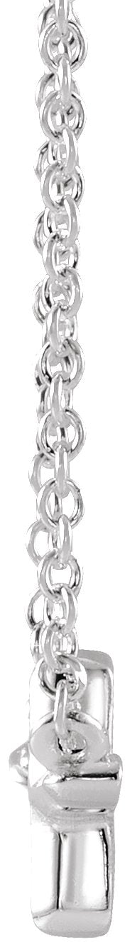 14K Gold Sideways Cross Necklace – 11x7mm - White Gold - view 2