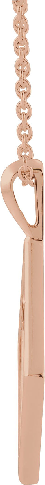 14K Gold Ornate Pierced Cross Necklace or Pendant - Rose Gold - view 2