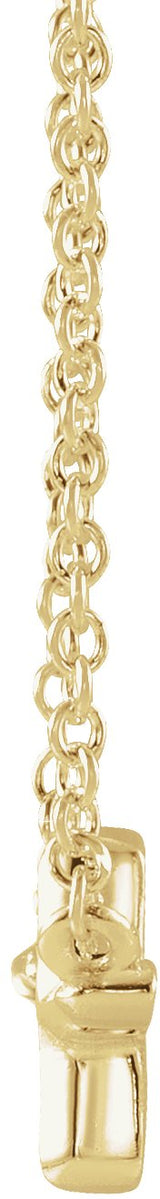 18K Gold Sideways Cross Necklace - view 2