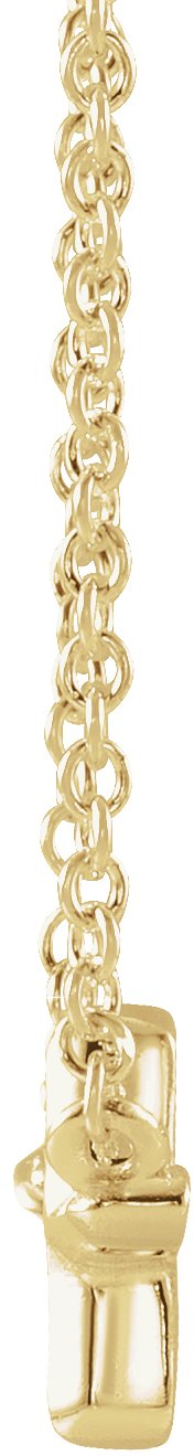 18K Gold Sideways Cross Necklace - view 2