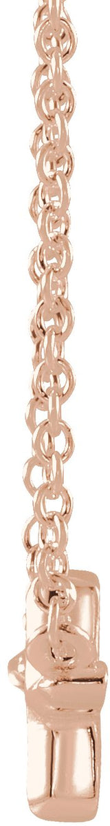 14K Gold Sideways Cross Necklace – 11x7mm - Rose Gold - view 2