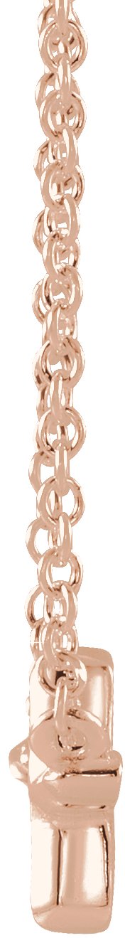 14K Gold Sideways Cross Necklace – 11x7mm - Rose Gold - view 2