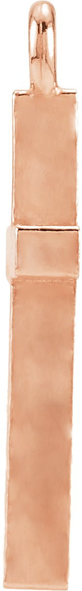 14K Gold Cross Charm - Rose Gold - view 2