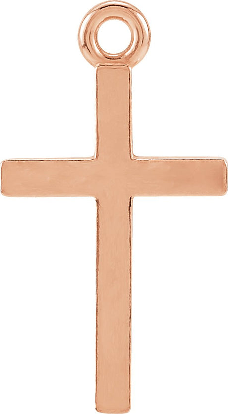 14K Gold Cross Charm - Rose Gold