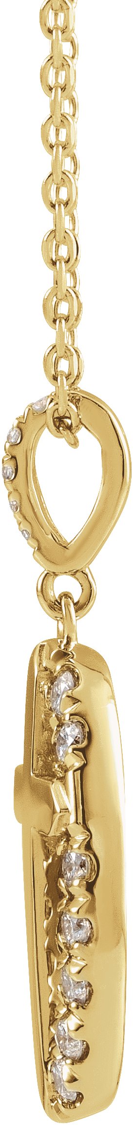 14K Gold Round Natural Diamond Halo-Style Cross Necklace or Pendant - Yellow Gold - view 4