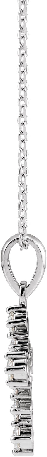 Platinum Round Natural Diamond Cross Necklace or Pendant II - view 4