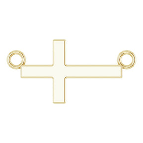14K Gold Sideways Cross Necklace – 12x5.9mm - Yellow Gold