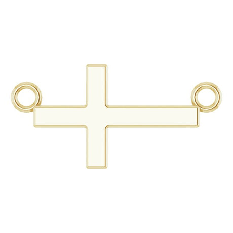 14K Gold Sideways Cross Necklace – 12x5.9mm - Yellow Gold