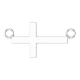 14K Gold Sideways Cross Necklace – 12x5.9mm - White Gold