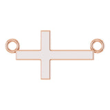 14K Gold Sideways Cross Necklace – 12x5.9mm - Rose Gold