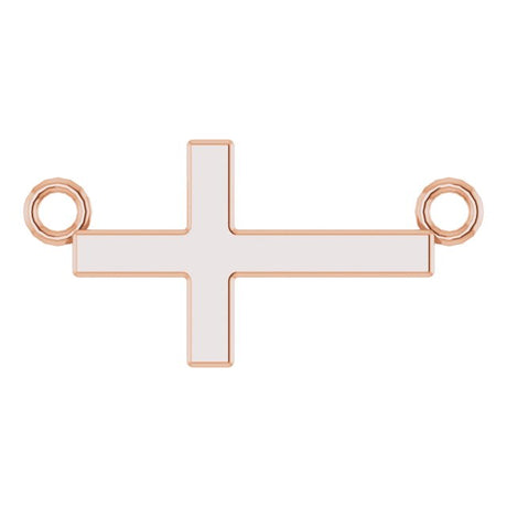 14K Gold Sideways Cross Necklace – 12x5.9mm - Rose Gold