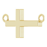 14K Gold Sideways Cross Necklace – 12x5.9mm - Yellow Gold - view 2