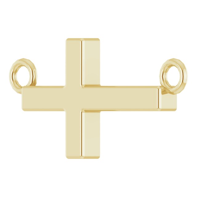 14K Gold Sideways Cross Necklace – 12x5.9mm - Yellow Gold - view 2