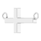 14K Gold Sideways Cross Necklace – 12x5.9mm - White Gold - view 2