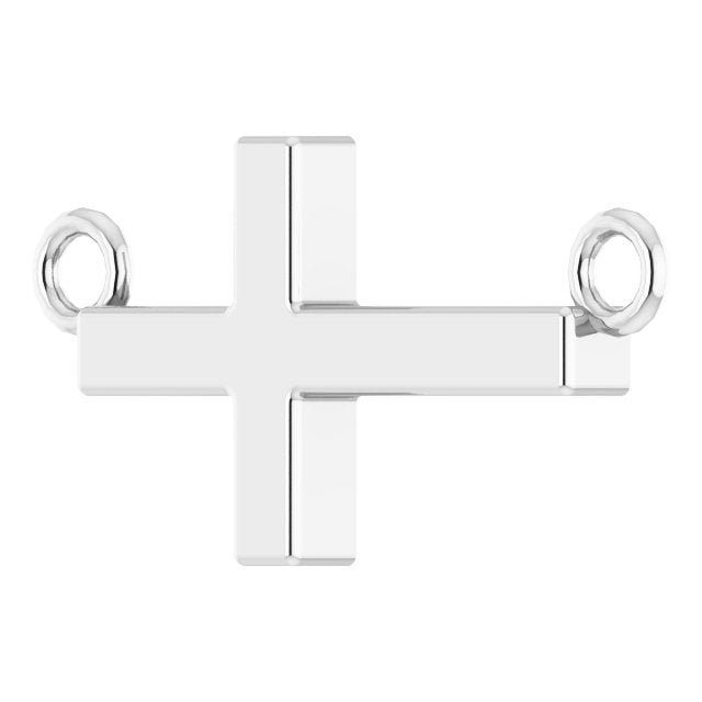 14K Gold Sideways Cross Necklace – 12x5.9mm - White Gold - view 2
