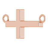 14K Gold Sideways Cross Necklace – 12x5.9mm - Rose Gold - view 2
