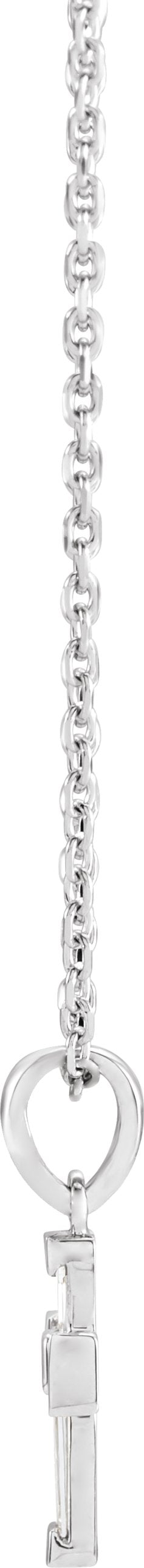 14K Gold Tapered Baguette Natural Diamond Accented Cross Necklace or Pendant - White Gold - view 4