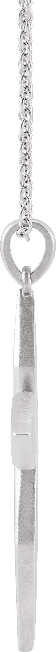 14K Gold Round Natural Diamond Accented Cross Necklace or Pendant II - White Gold - view 4