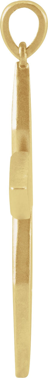 14K Gold Round Natural Diamond Accented Cross Necklace or Pendant II - Yellow Gold - view 4