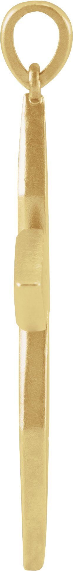 14K Gold Round Natural Diamond Accented Cross Necklace or Pendant II - Yellow Gold - view 4