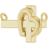 14K Gold Sideways Cross & Heart Necklace - Yellow Gold - view 7
