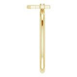 14K Gold Round Natural Diamond Cross Anchor Ring - Yellow Gold - view 9