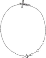 14K Gold Engravable Cross Bracelet - White Gold - view 3